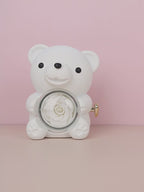 Rotating Bear Gift Box Eternal Rose Teddy Bear Jewelry Box With Necklace Valentine Wedding Special Present For Girlfriend Anniversary Gift Jewelry Box
